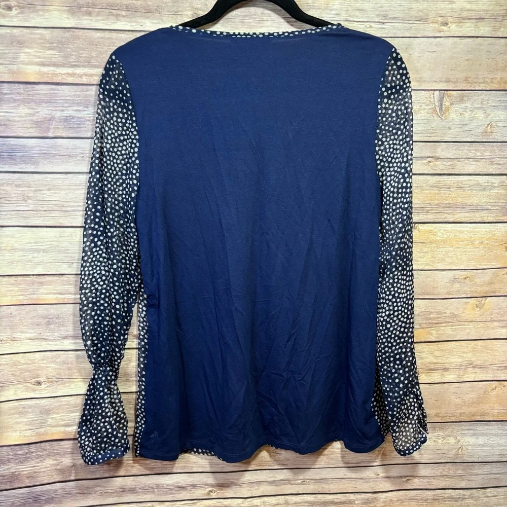 Boden Blue Polka Dot Blouse Size 6